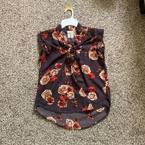Midnight Sky, Floral Blouse (M)